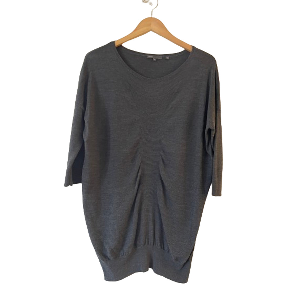 VINCE Cashmere‎ Merino Wool Ruched Front Sweater